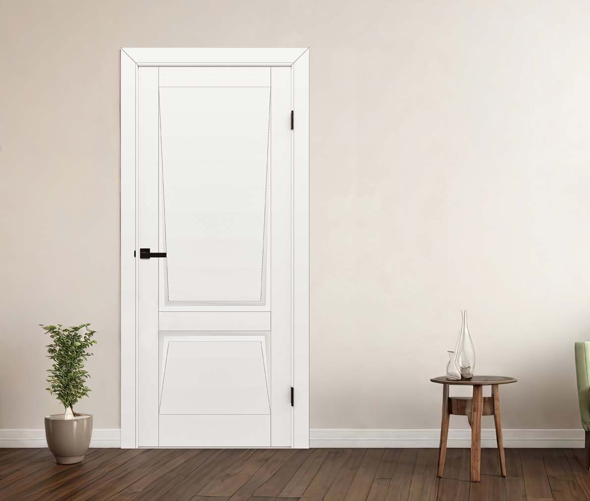 MDF Врата Inteqral боядисана  80x205cm/90x205cm  (Светло сиво) (Бяло) (Ванилия)