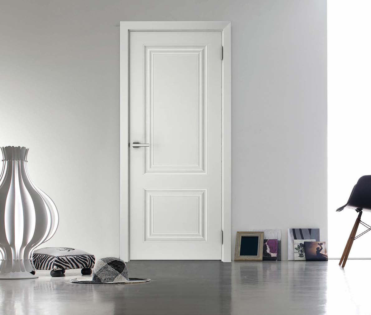 MDF Врата Model 1 боядисана 80x205cm/90x205cm  (Светло сиво) (Бяло) (Ванилия)